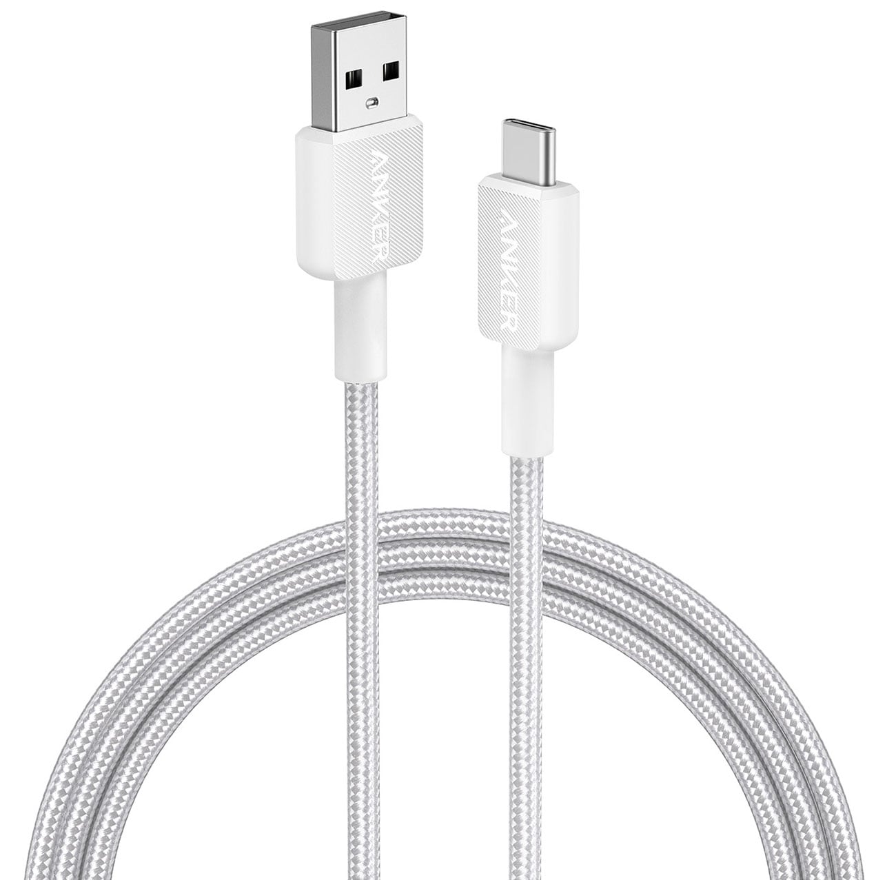 Anker Braided USB-A to USB-C Cable (10 ft) in White