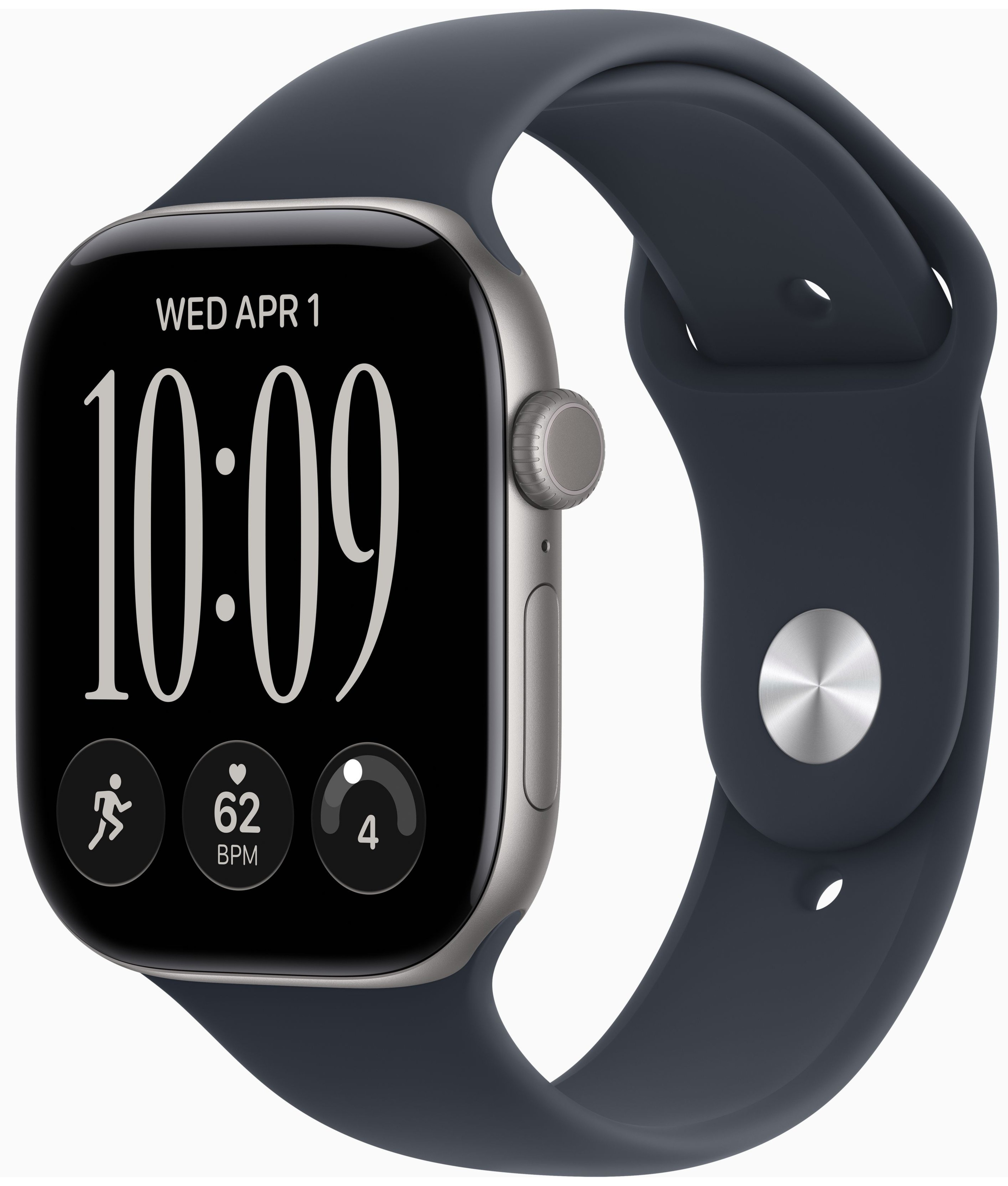 Apple Watch Series 12 GPS + Cellular 46mm Space Gray Aluminum Case with Navy Blue Sport Band - S/M | Smartwatch