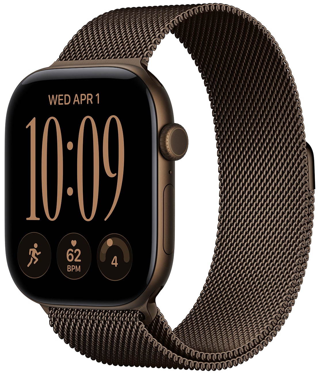 Apple Watch Series 12 GPS + Cellular 46mm Dark Bronze Aluminum Case with Dark Bronze Milanese Loop - M/L | Smartwatch