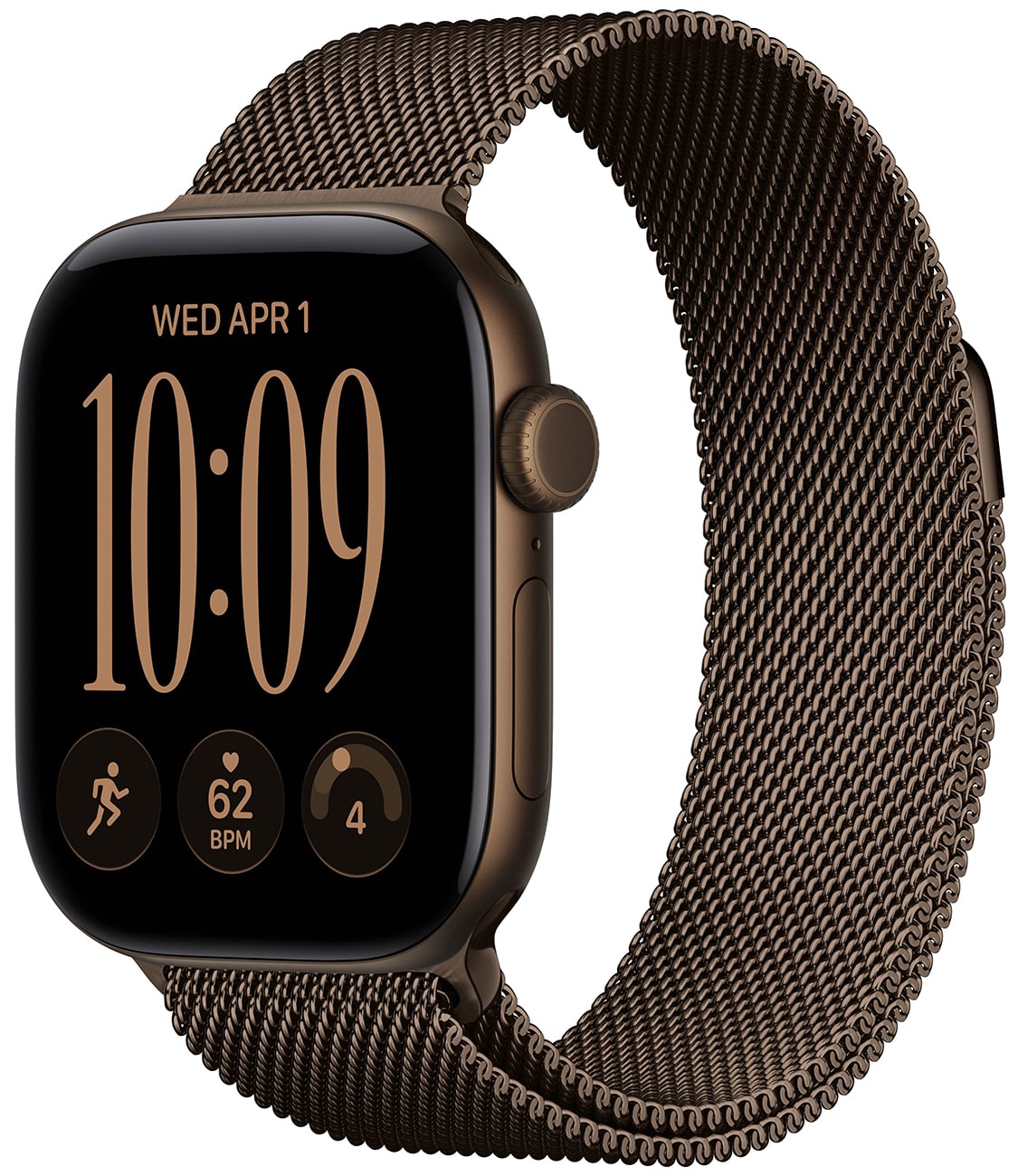 Apple Watch Series 12 GPS + Cellular 42mm Dark Bronze Aluminum Case with Dark Bronze Milanese Loop | Smartwatch