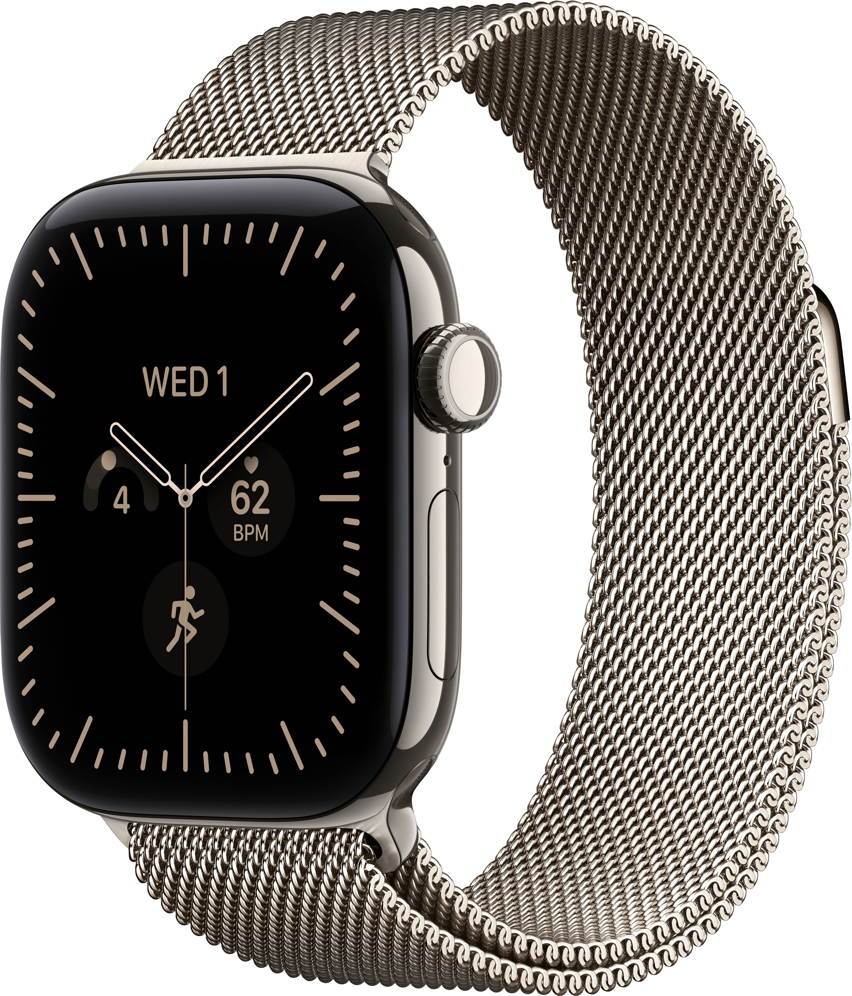 Apple Watch Series 12 GPS + Cellular 46mm Natural Titanium Case with Natural Milanese Loop - M/L | Smartwatch