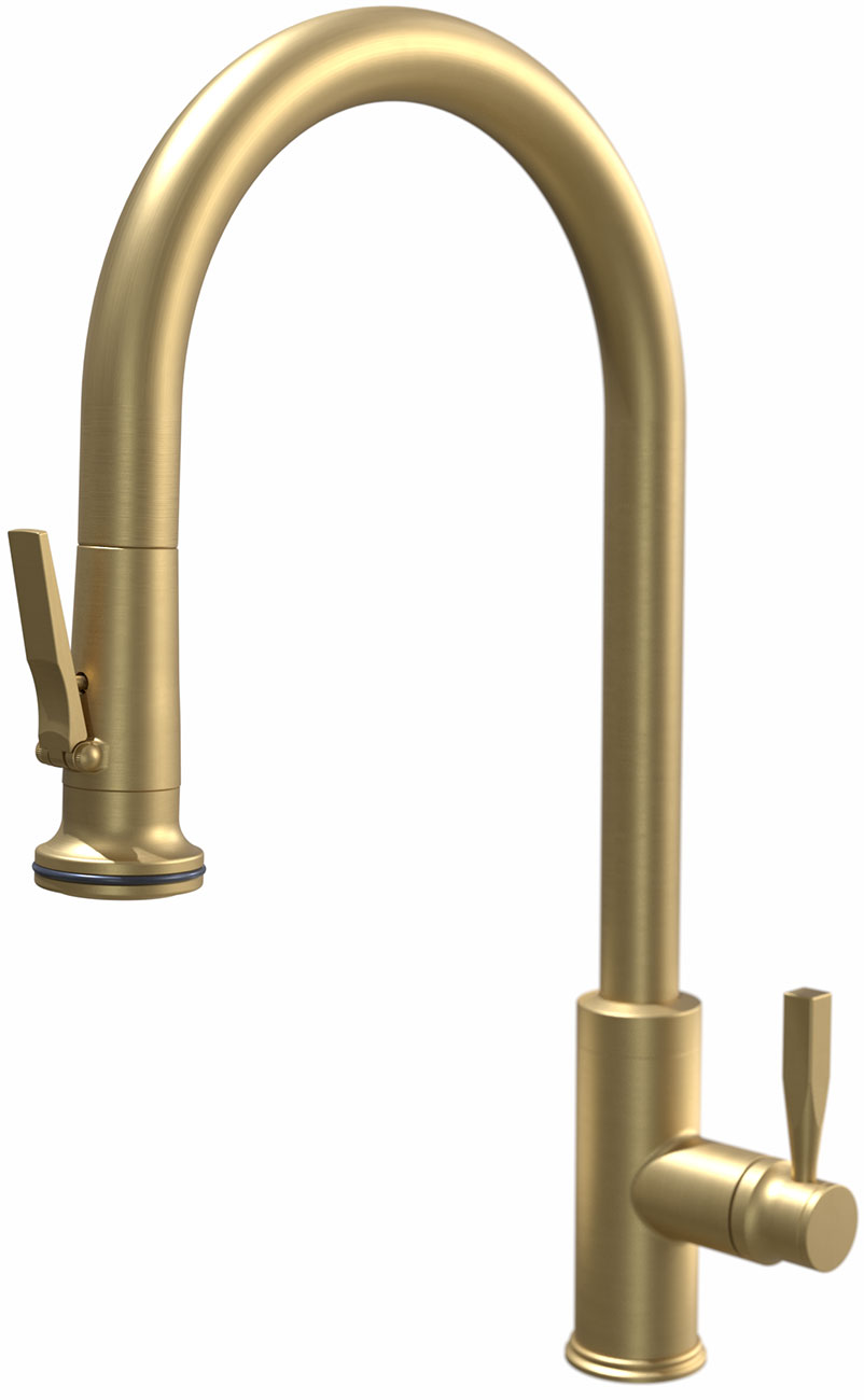 Aspect Lurano Pulldown Faucet Lever Sprayer in Chardonnay