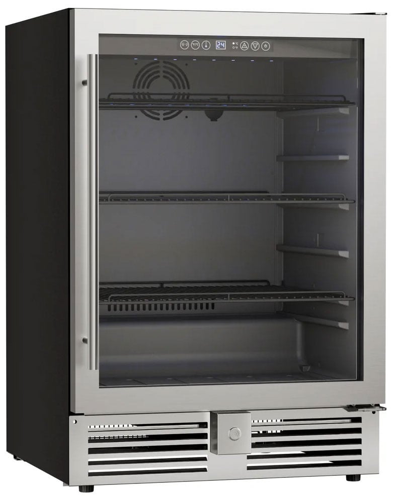 Avanti BCA516SS1 24 inch Built-In/Freestanding Beverage Center with 5 cu. ft. Capacity, Reversible Double Pane Tempered Glass Door, Three Adjustable Glass Shelves and Security Lock in Stainless Steel