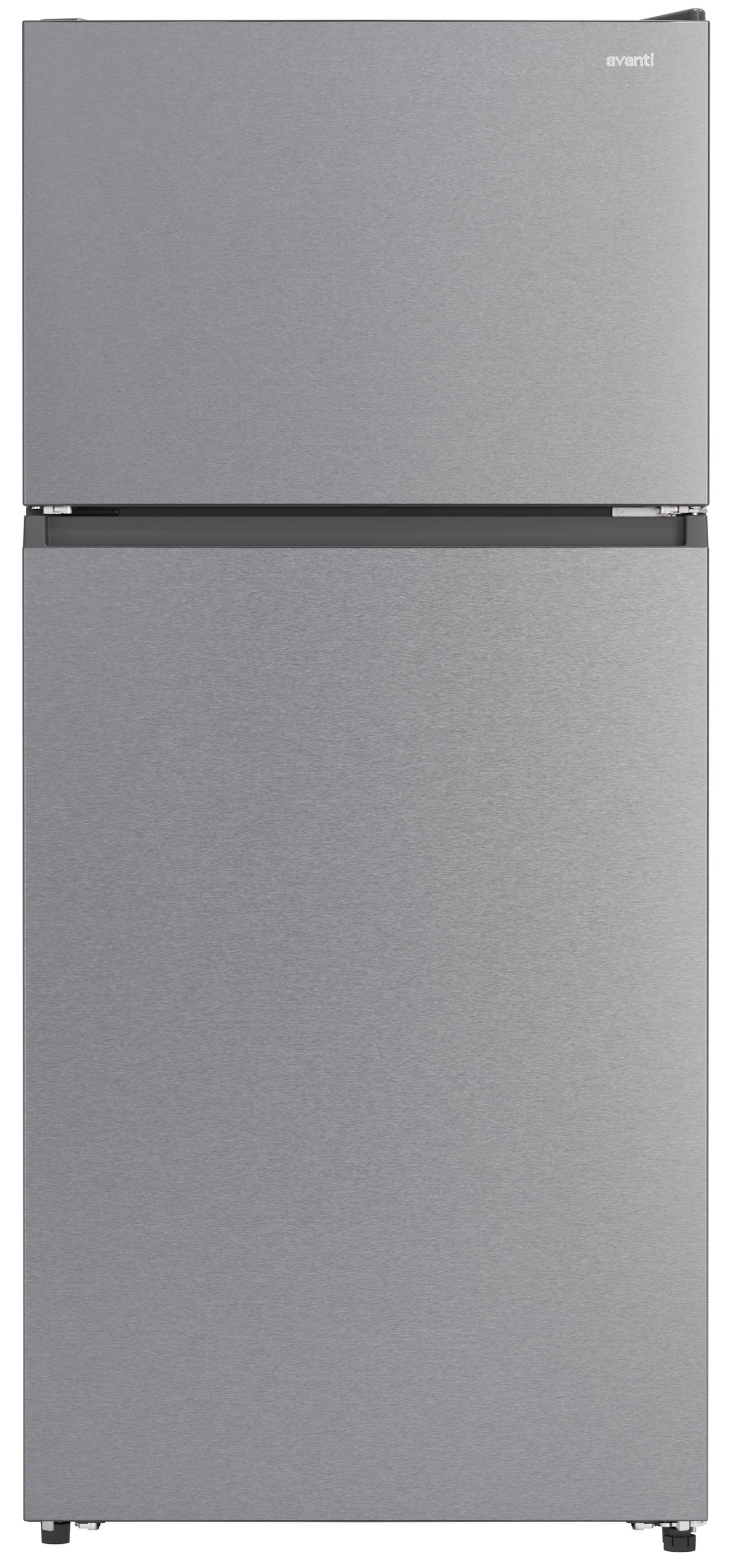 Avanti 18 Cu. Ft. Frost-Free Apartment Size Garage Ready Top-Freezer Refrigerator 30-Inch Wide in Stainless Steel