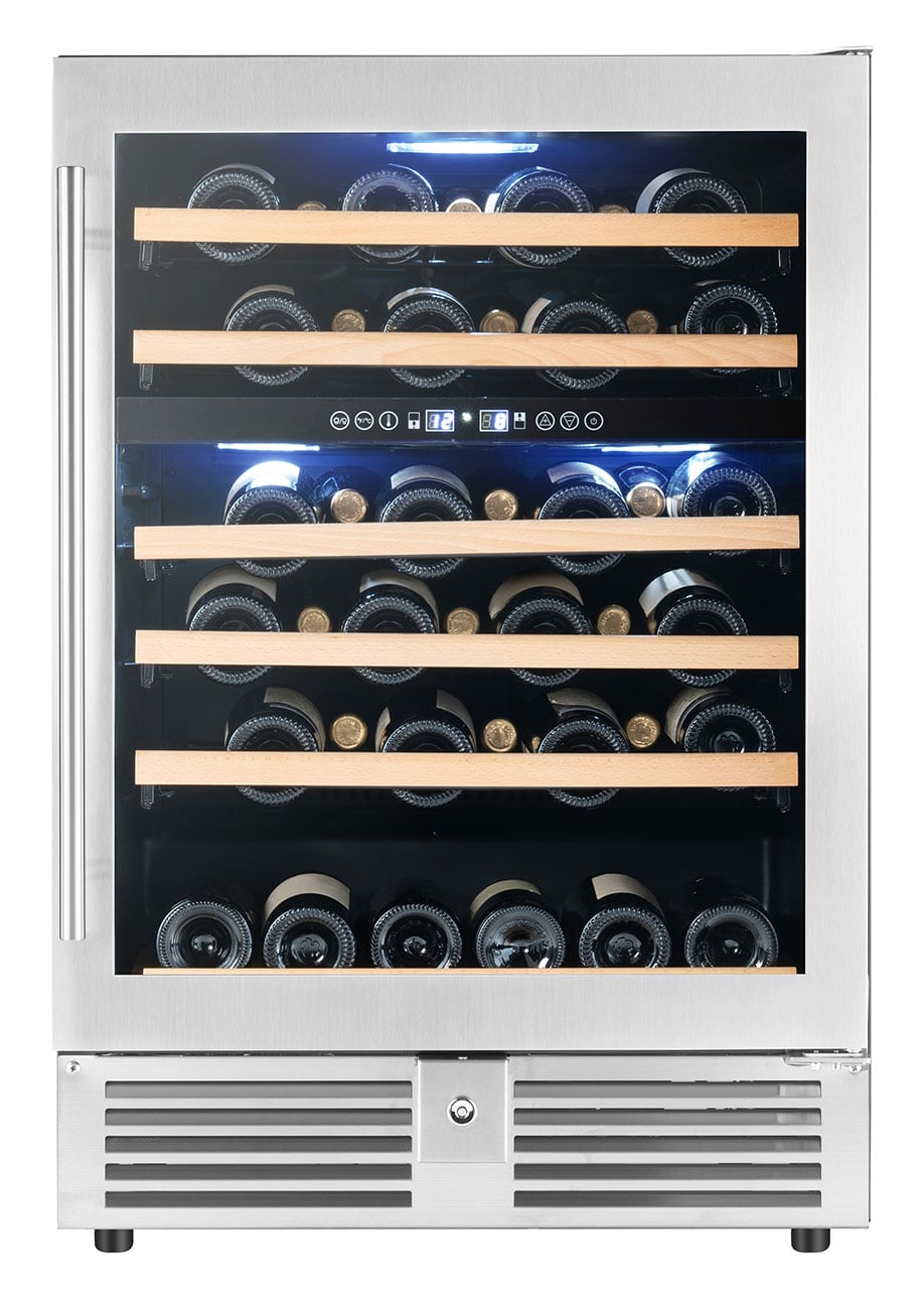 Avanti WCR496DS1 24 inch Built-In/Freestanding Dual-Zone Wine Cooler with 49 Bottle Capacity, LED Lighting, ADA Compliant and Door Lock in Stainless Steel