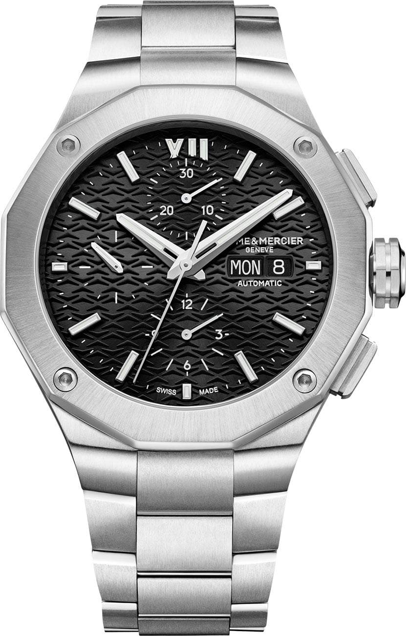 Baume & Mercier Riviera Black Dial Stainless Steel Watch, 43mm