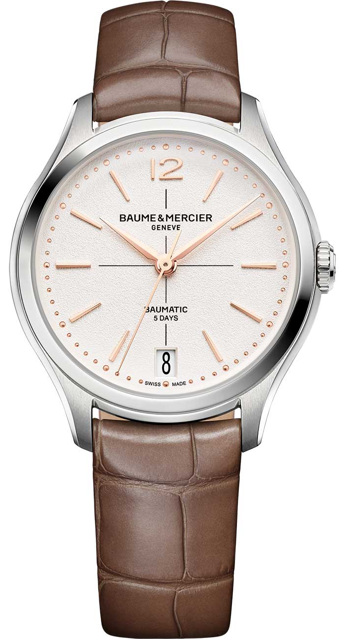 Baume Mercier Riviera Watch 34mm with Subtle OffWhite Dial