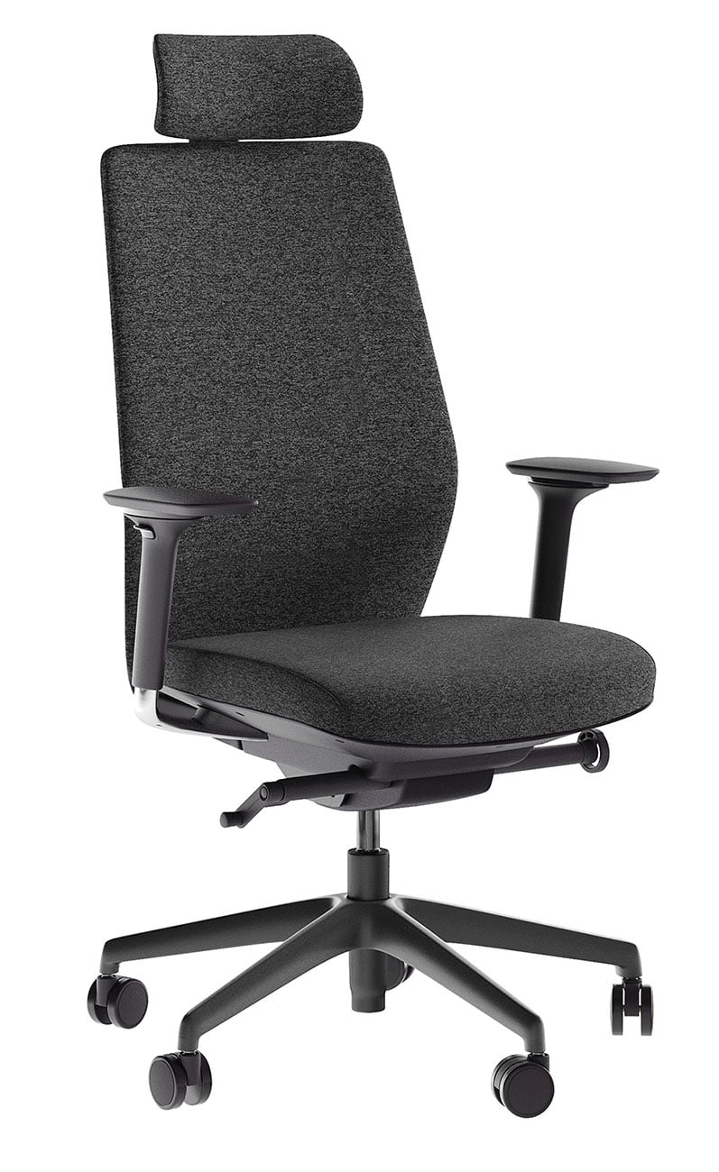 BDI Coda Task Chair in Black and Grey Fabric Finish