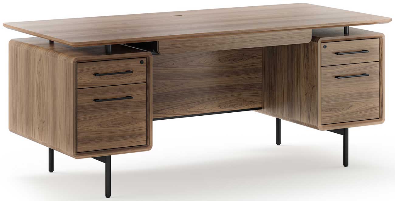 BDI LINQ Office Desk in Natural Walnut - LINQ-6821-WL
