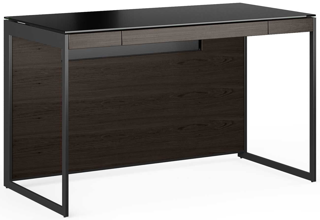 Sequel Charcoal Stained Ash Black Brown Hardwood Secretary Desk