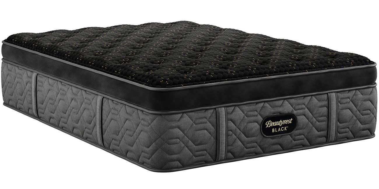 Beautyrest Black Series Four 17.5" Medium Summit Pillow Top - Mattress Only, One Size, Black