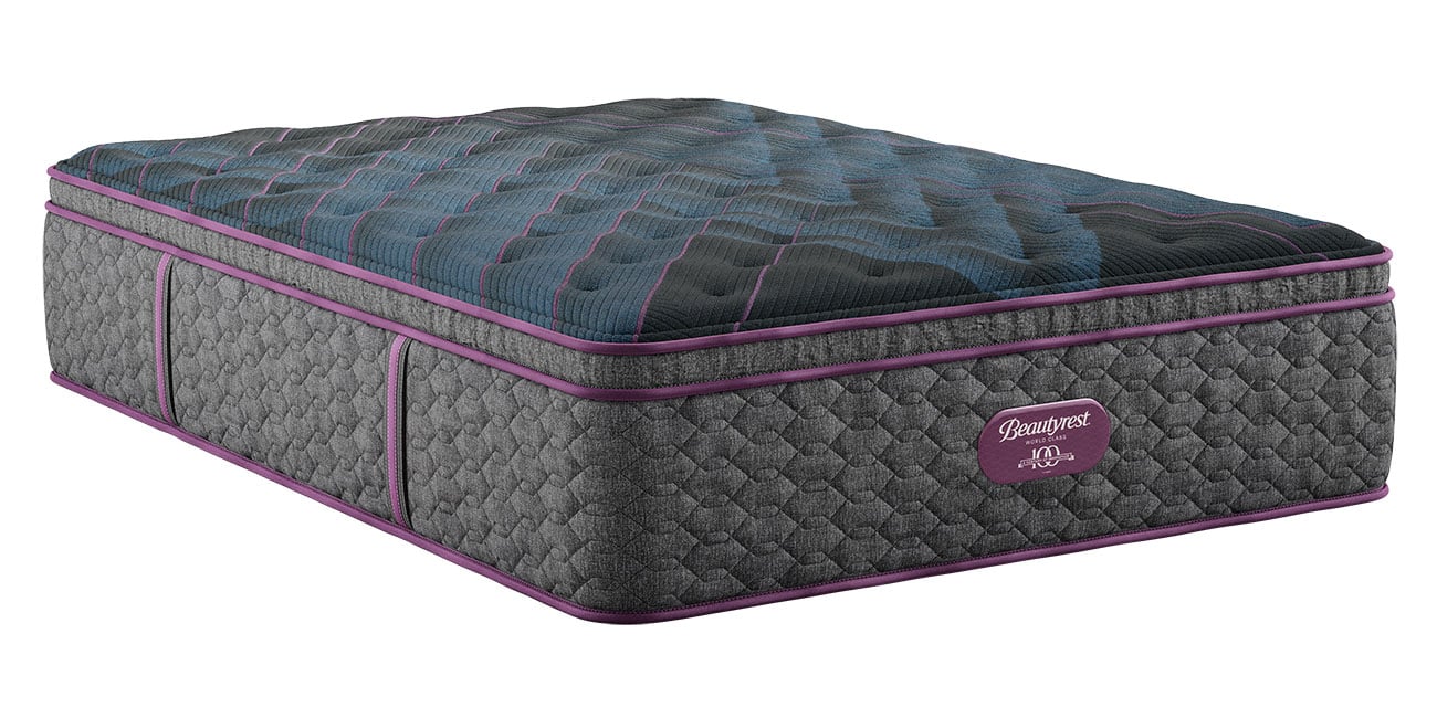 Beautyrest World Class Level Three 16" Plush Pillow top - Mattress Only, One Size, Gray