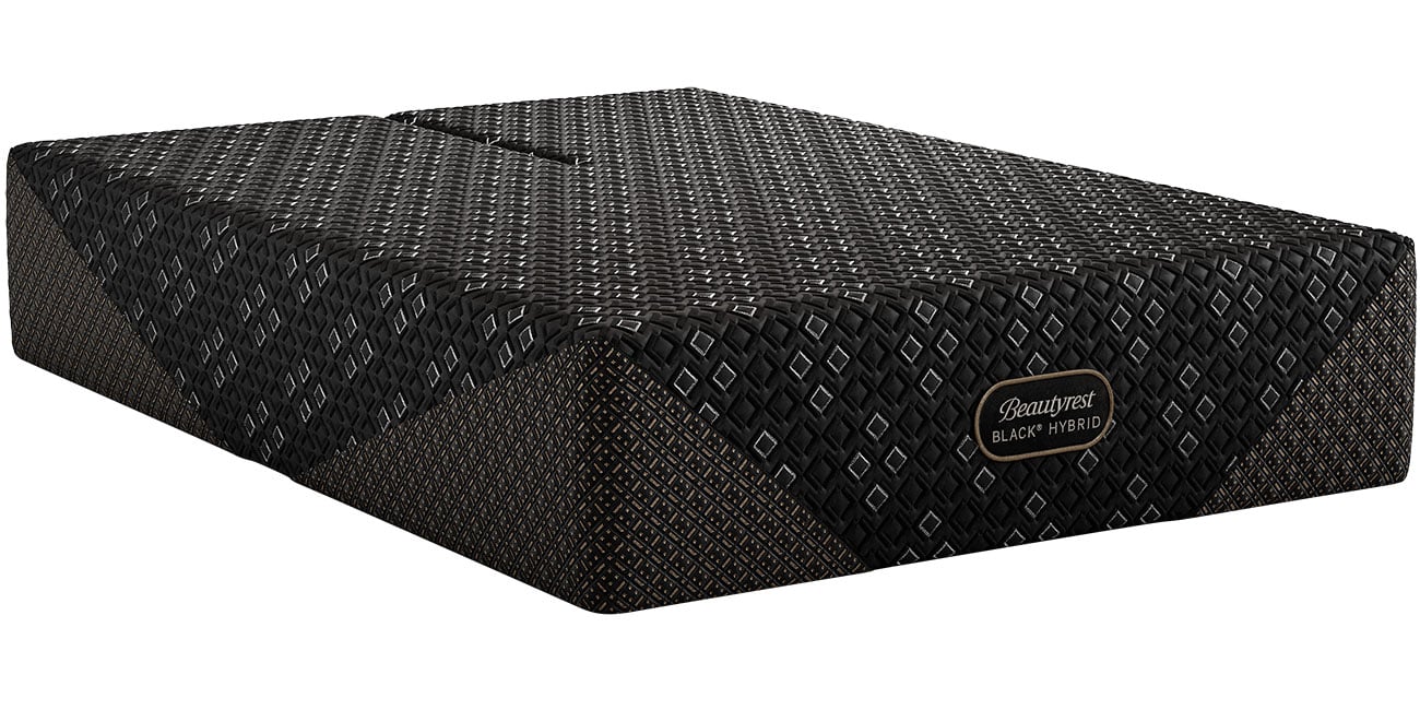 Beautyrest Hybrid Series Three Xcs 14.5" Firm Smooth Top Mattress Set, Split Head Queen - Black