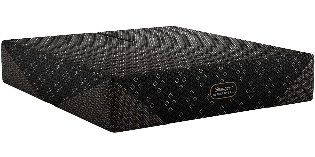 Beautyrest Hybrid Series Three Xcs 14.5" Firm Smooth Top Mattress Set, Split Head King - Black
