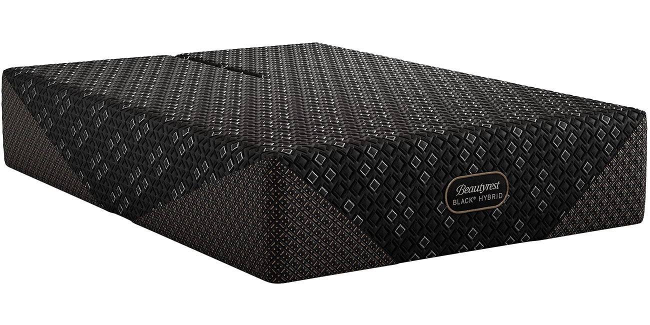 Beautyrest Hybrid Series Three Xcs 14.5" Medium Smooth Top Mattress Set, Split Head King - Black