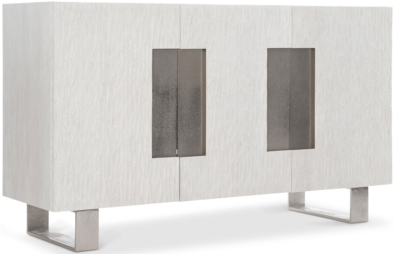 Bernhardt Solaria Buffet in Weathered Bone | Shiny Nickel