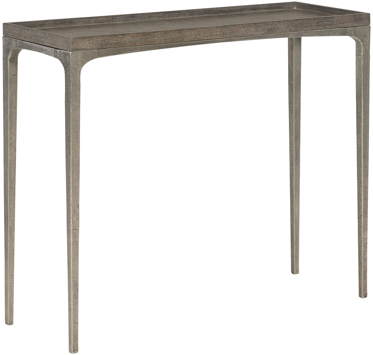 Bernhardt Linea Console Table in Cerused Charcoal and Textured Graphite