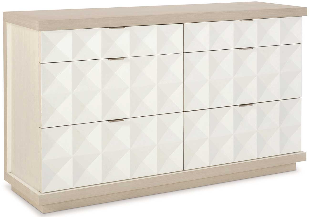 Bernhardt Axiom Dresser in Linear Grey | Linear White | White Linen