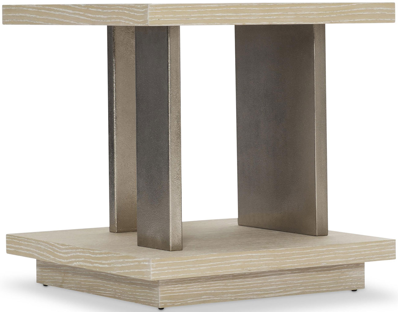 Bernhardt Solaria Side Table in Dune | Shiny Nickel