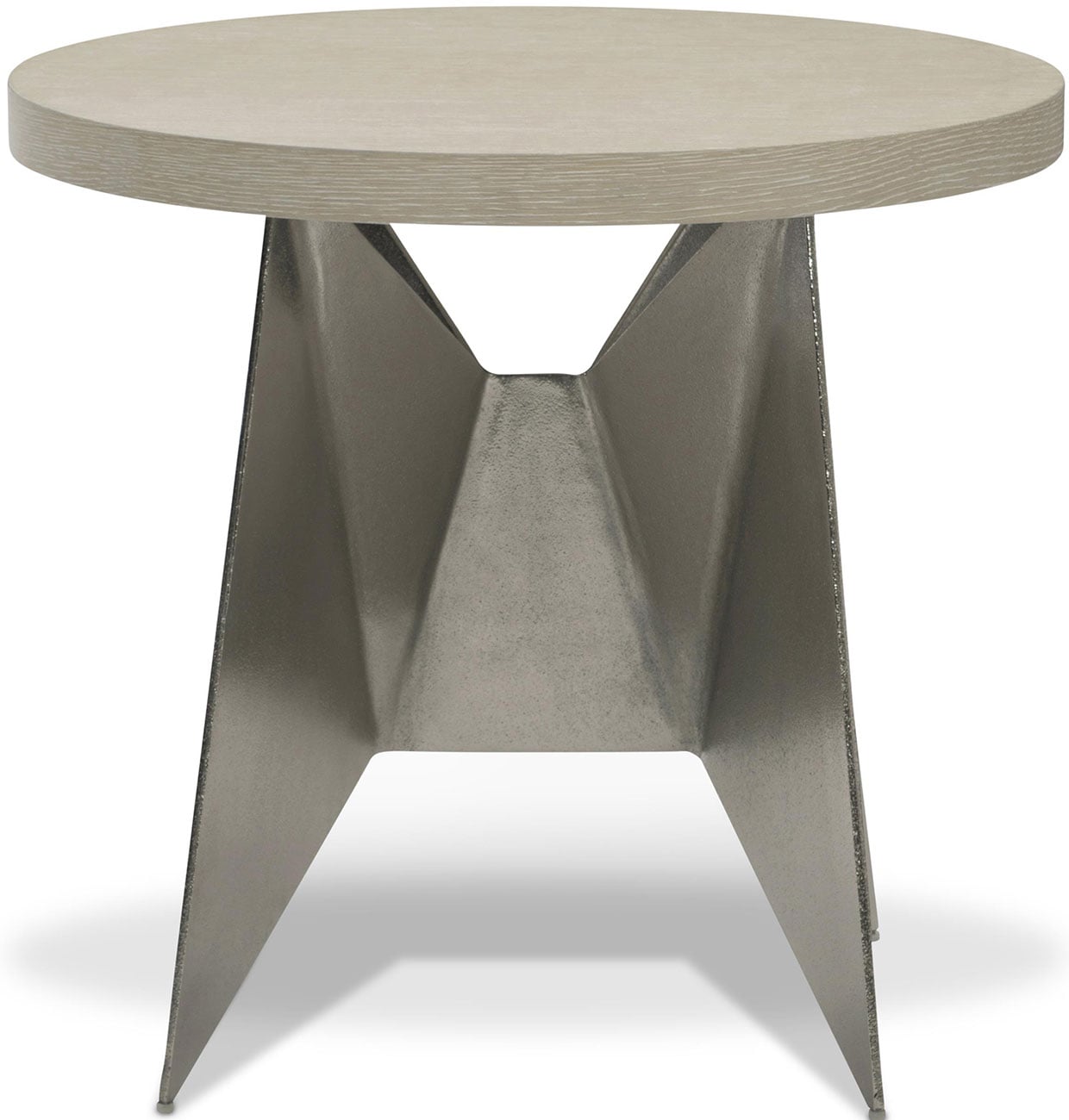 Bernhardt Solaria Side Table in Dune | Shiny Nickel