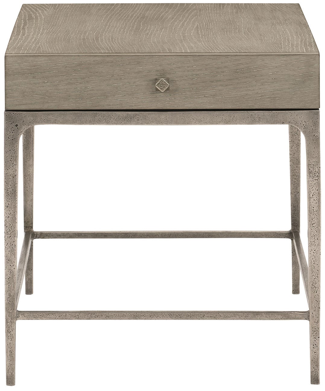 Bernhardt Linea Side Table in Cerused Greige and Textured Graphite