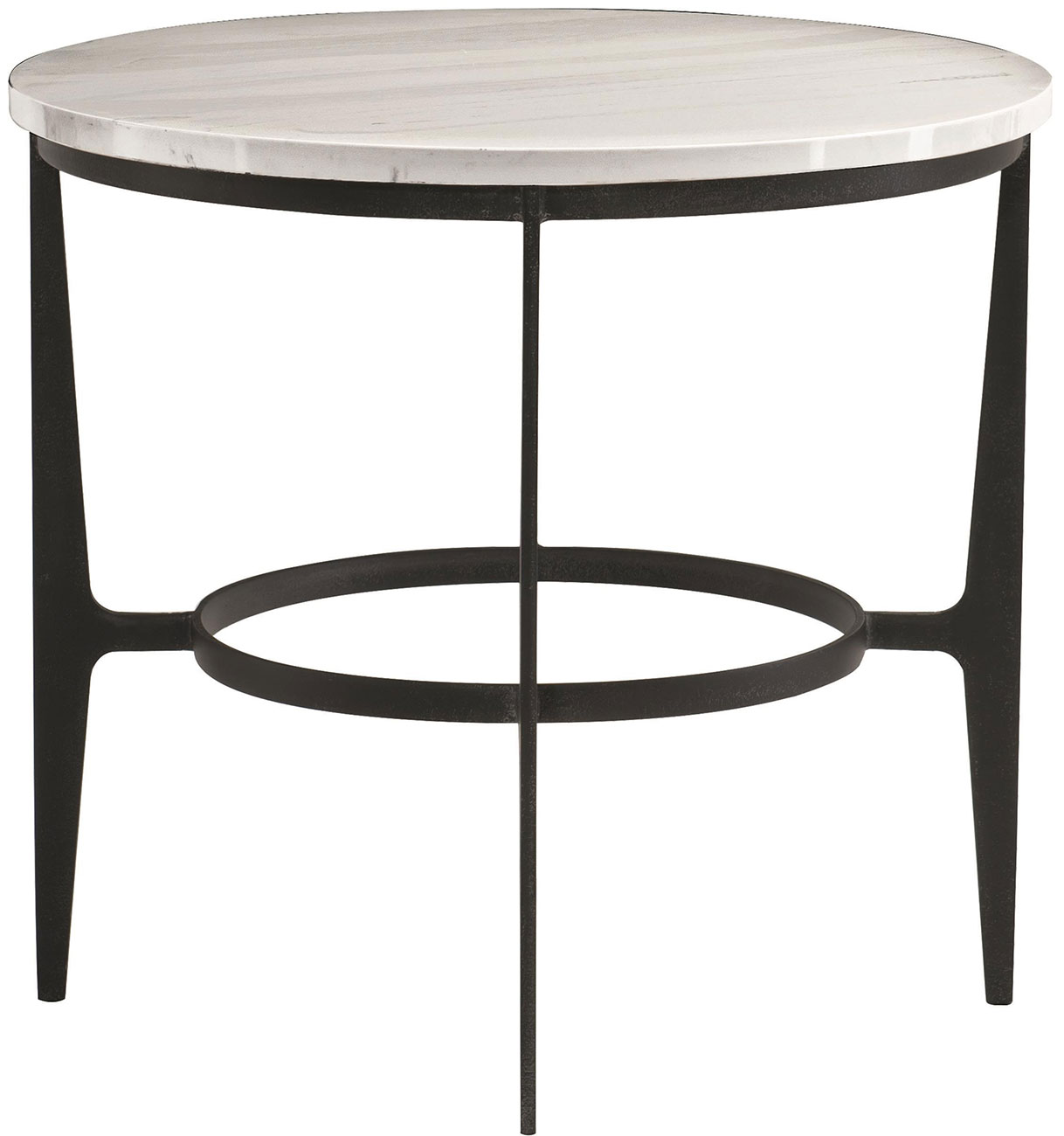 Bernhardt Avondale Side Table in Faux Marble | Blackened Steel