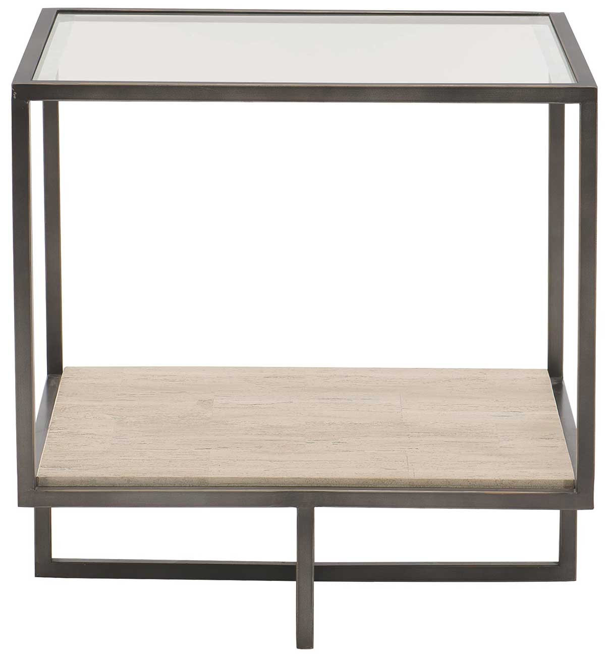 Bernhardt Harlow Side Table in Glass | Bronze