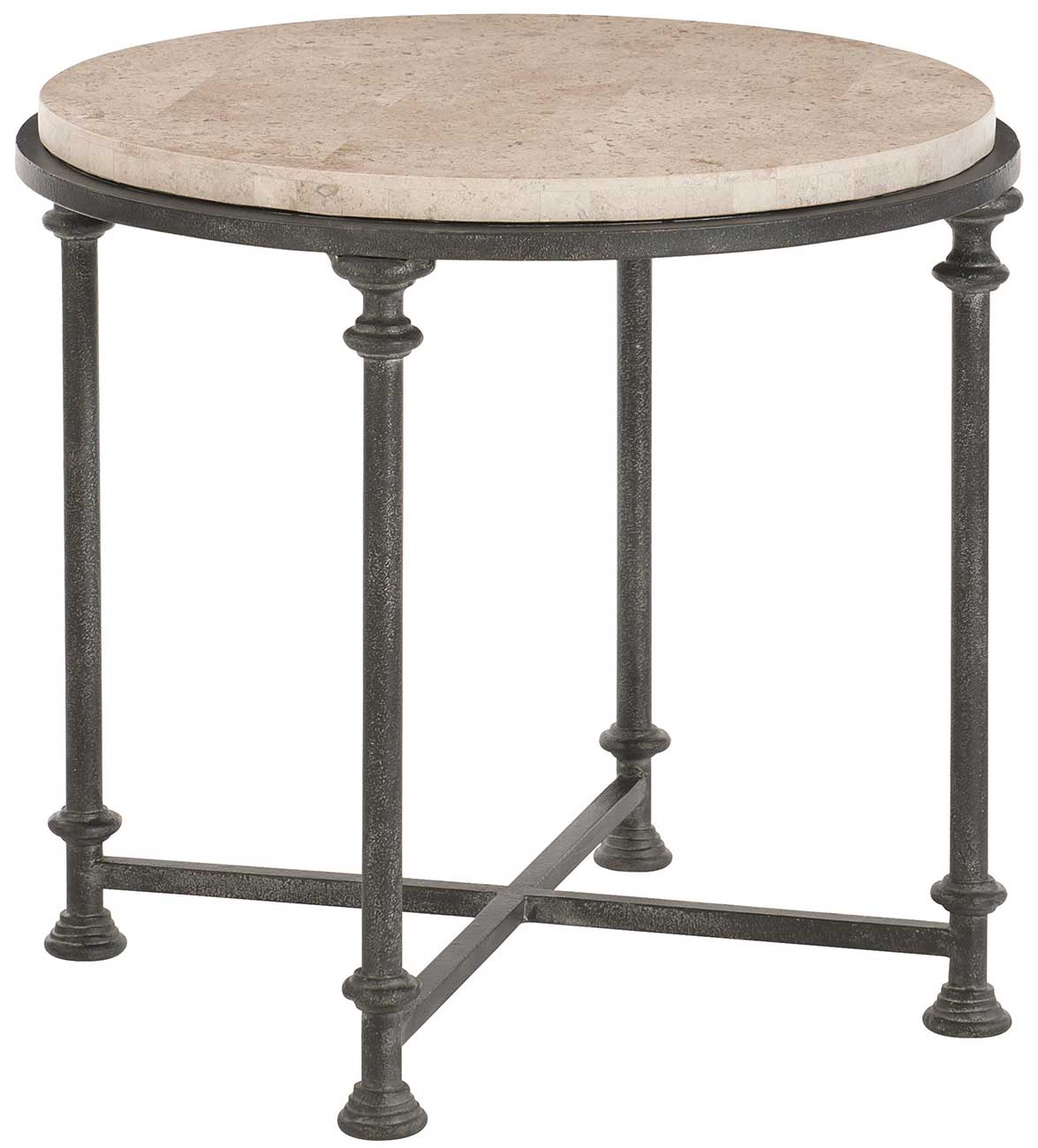 Bernhardt Galesbury Round Side Table in Antique Silver