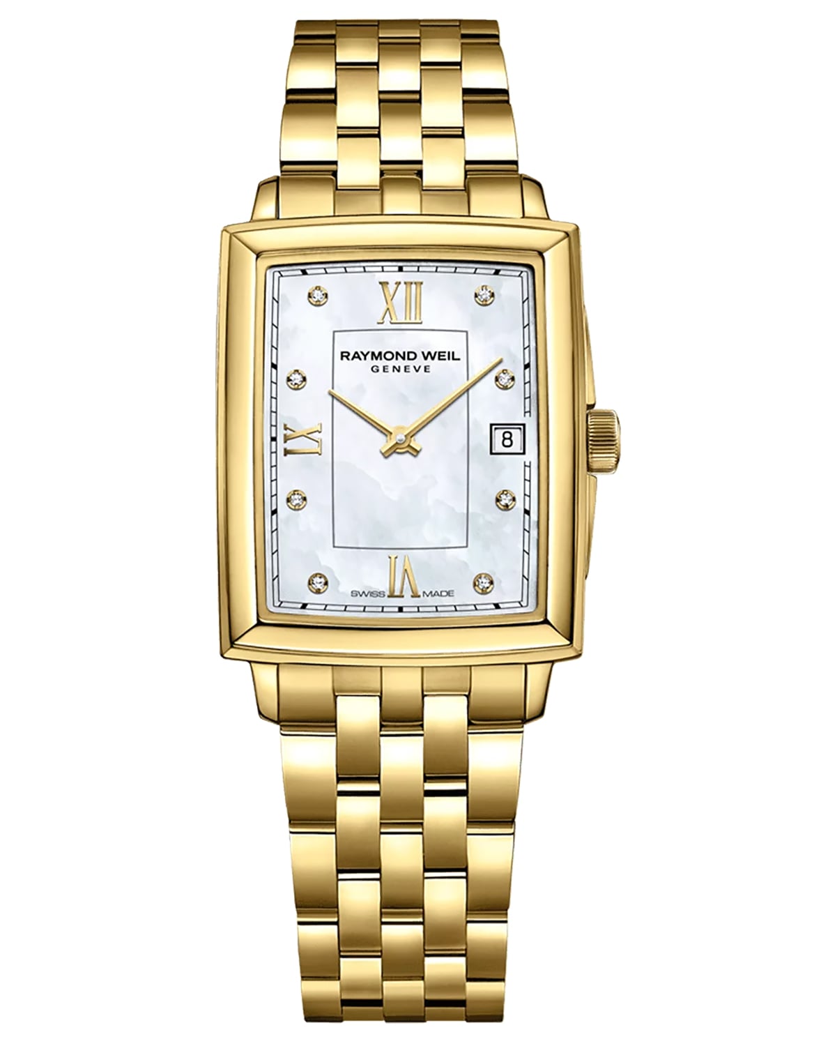 Raymond Weil Women's Swiss Toccata Diamond Accent Gold Pvd Stainless Steel Bracelet Watch 25x34mm - White
