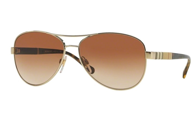 Burberry Gold Aviator Womens Sunglasses - BE3080 114513 display picture 1