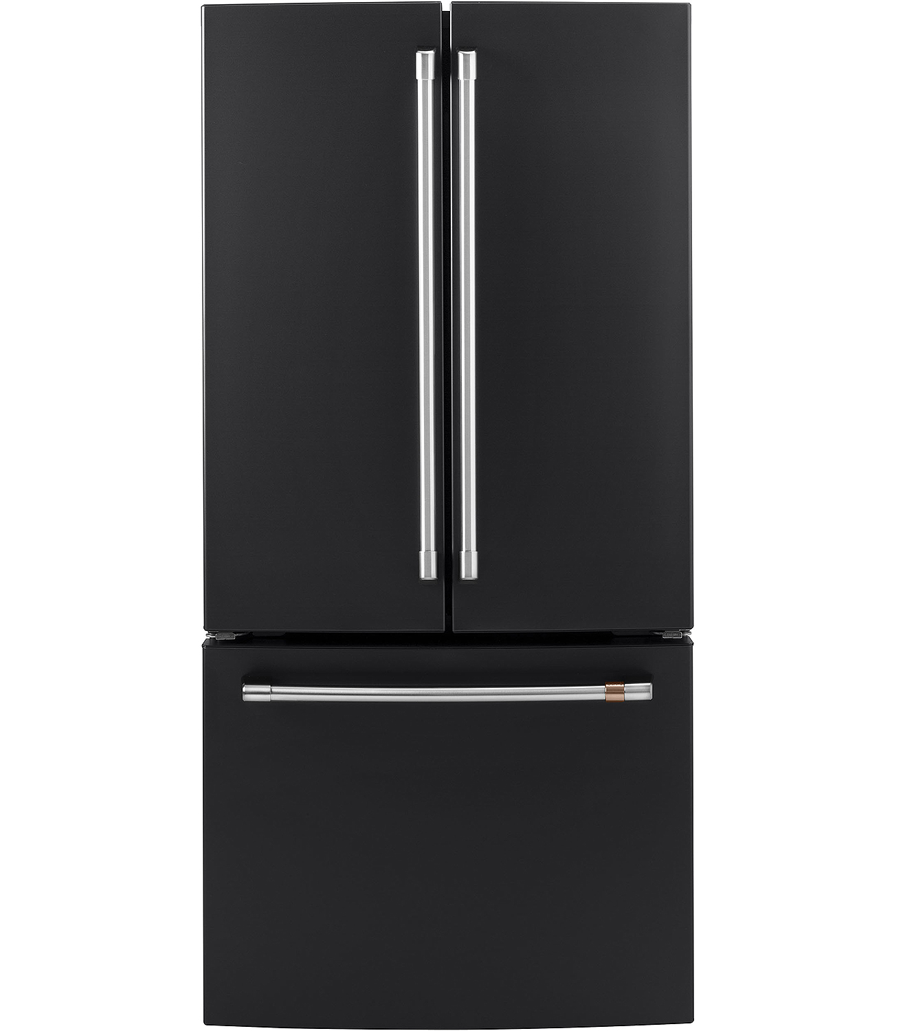 Cafe 18.6 Cu. Ft. Counter-Depth French-Door Refrigerator 33-Inch Wide ADA in Matte Black with Brushed Stainless Hardware