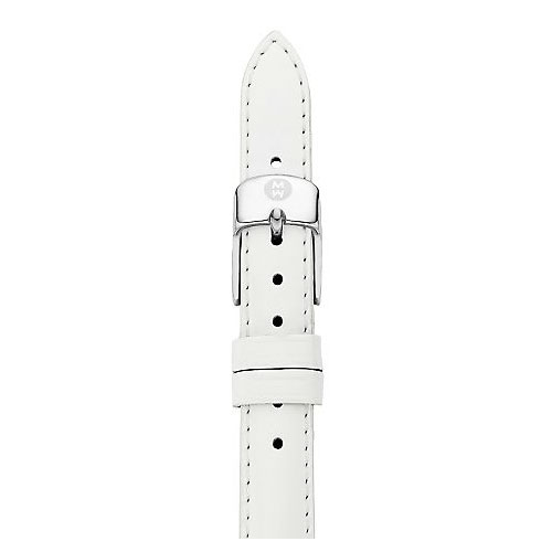 Michele 12mm White Leather Watch Band MS12AA050100