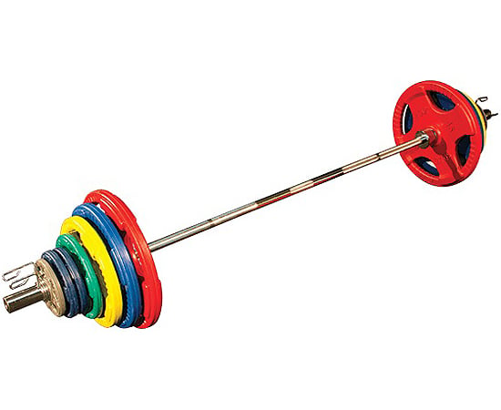 Body Solid 300 lb Colored Rubber Grip Olympic Plate Set