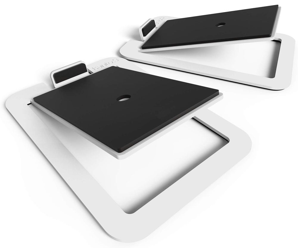 Kanto S4 Angled Solid Steel Desktop Speaker Stands, Up to 8 Lbs. - White