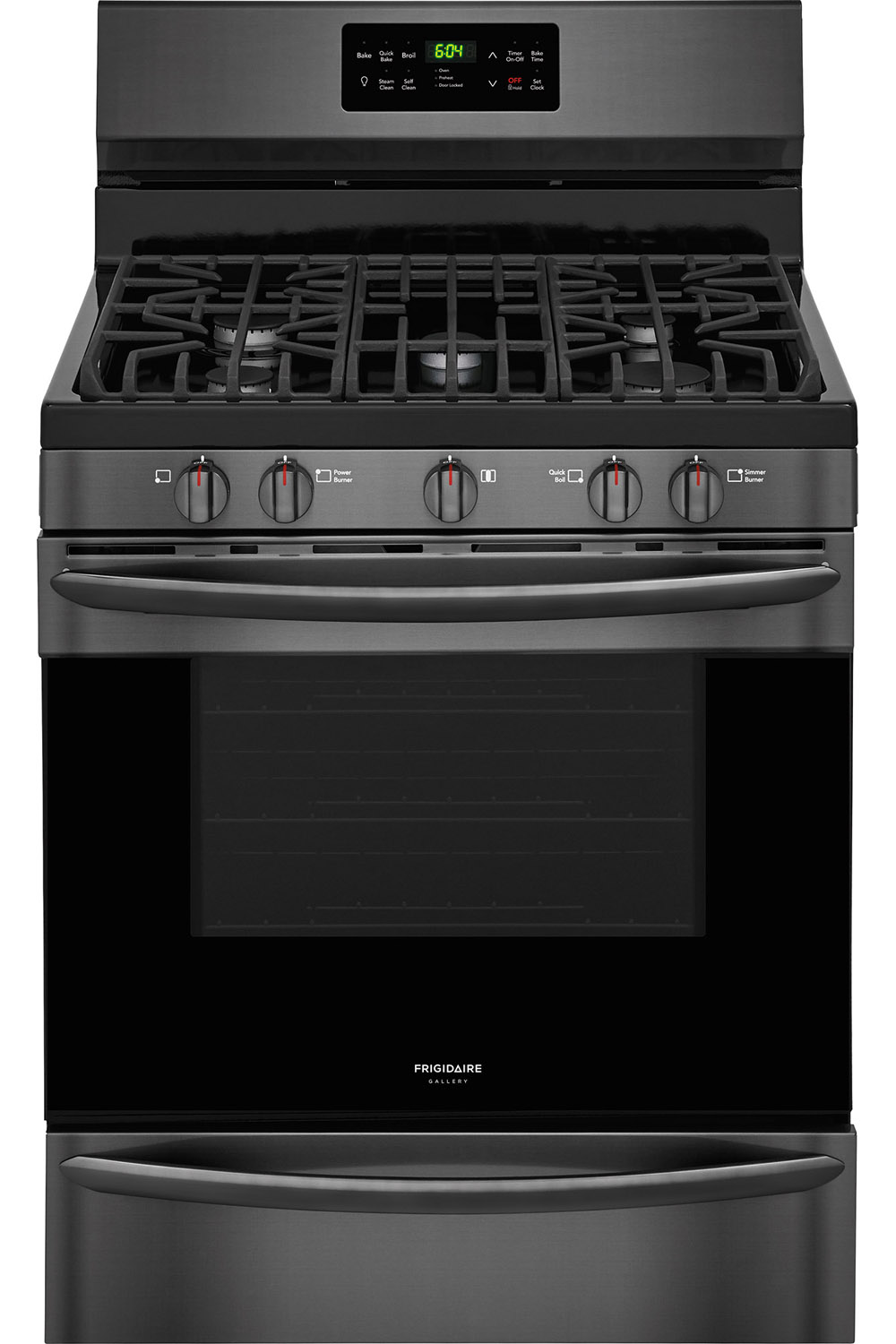 Frigidaire 30" Black Stainless Gas Range FGGF3036TD