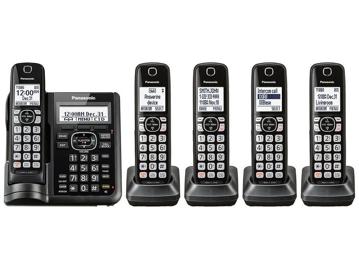 Panasonic Cordless Phone With 5 Handsets KXTGF545B