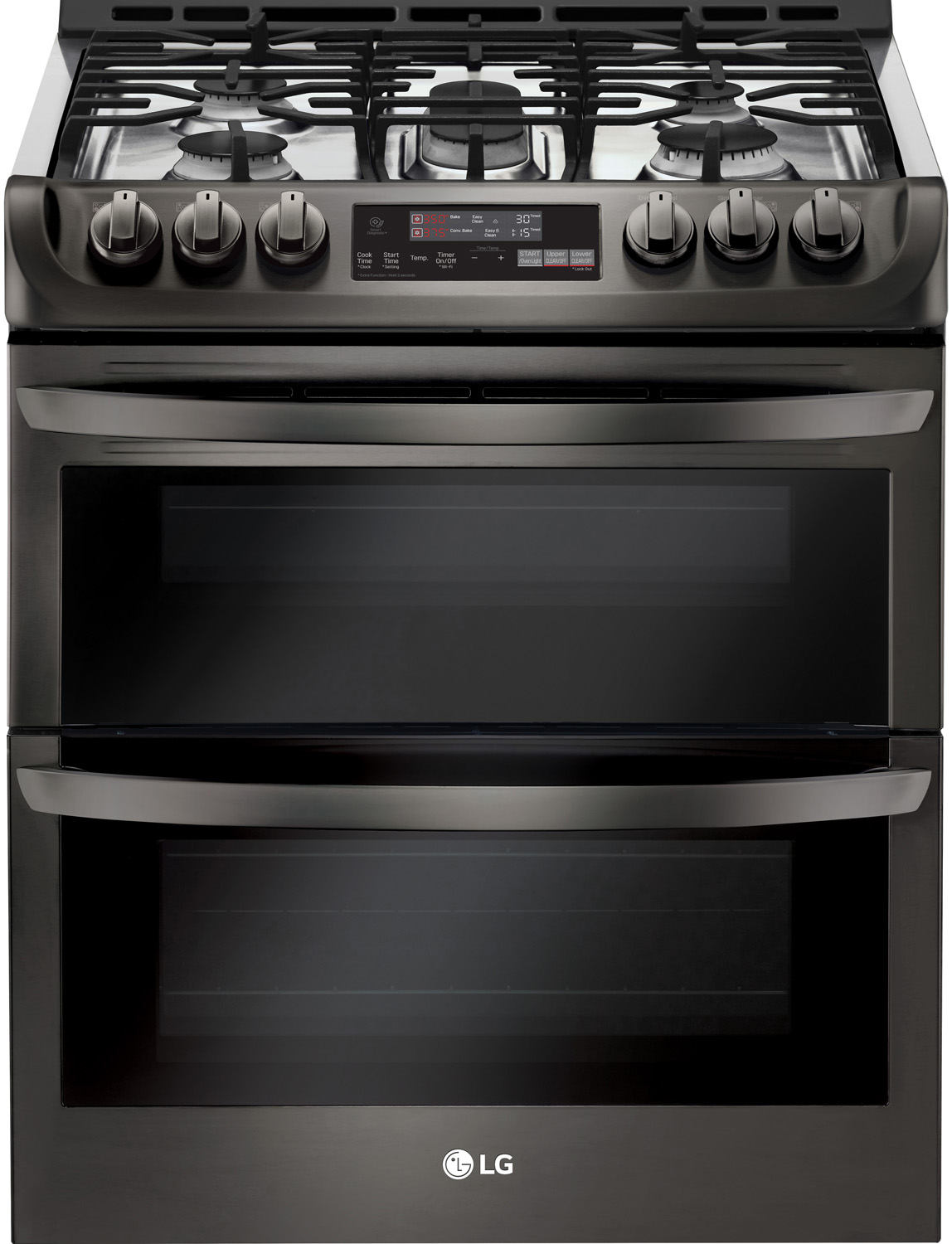 LG Black Stainless SlideIn Double Gas Range LTG4715BD Abt