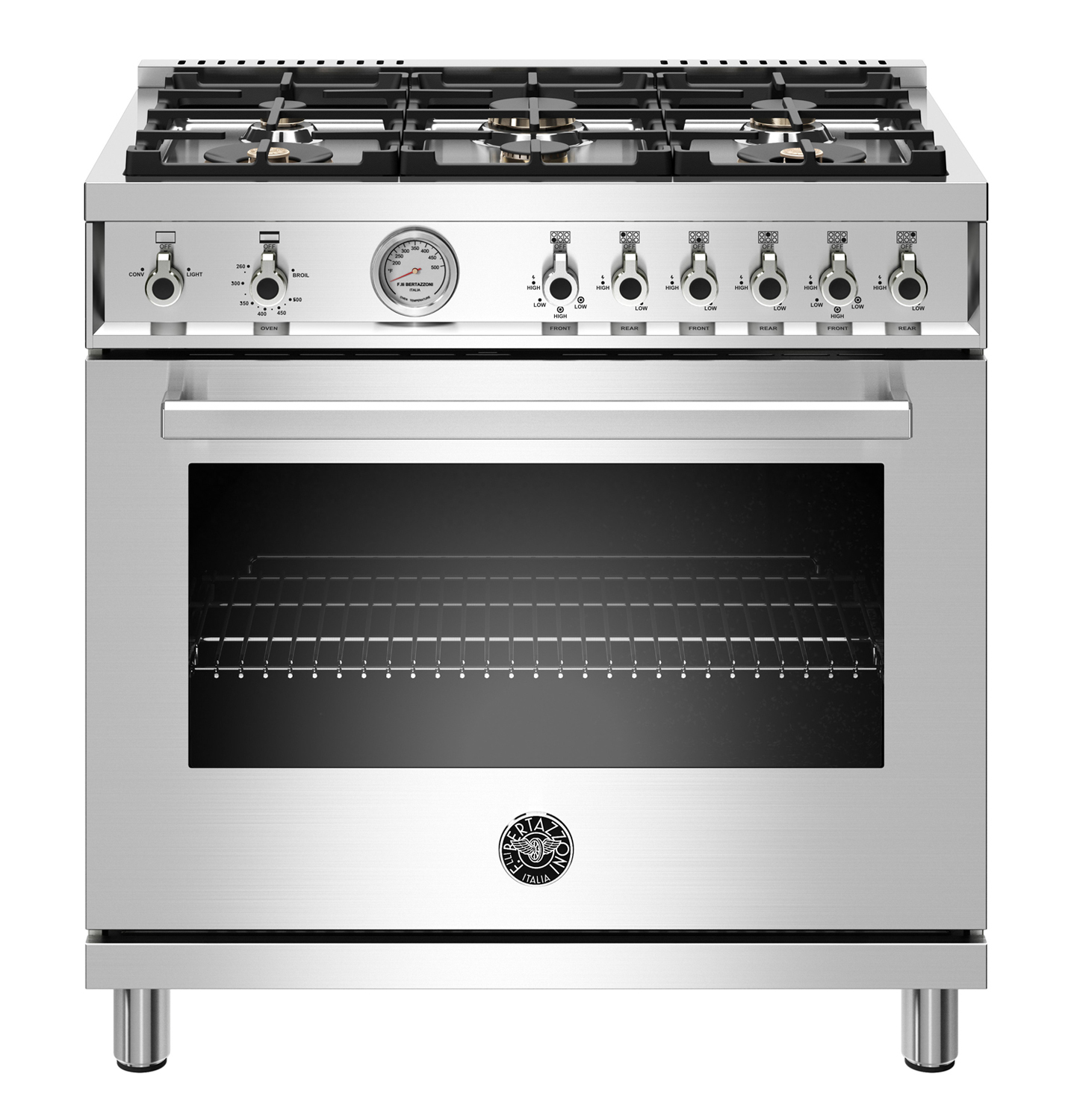 Bertazzoni Professional Series 36" Gas Range PROF366GASXTLP