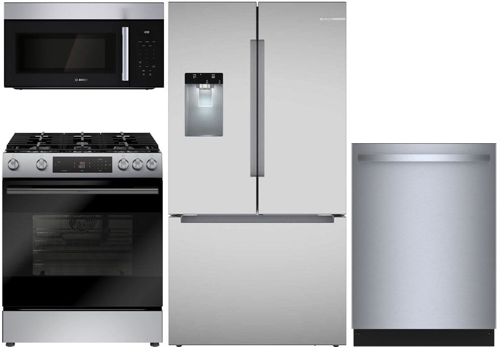 Bosch Stainless French Door Refrigerator & Gas Range Package
