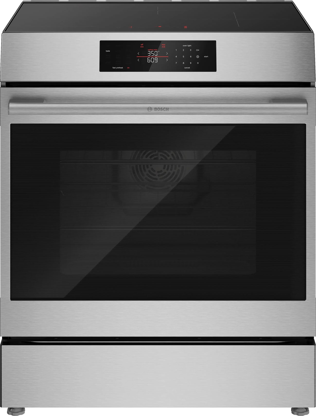 Bosch 500 Series Slide-In Induction Range 30-Inch Wide in Stainless Steel