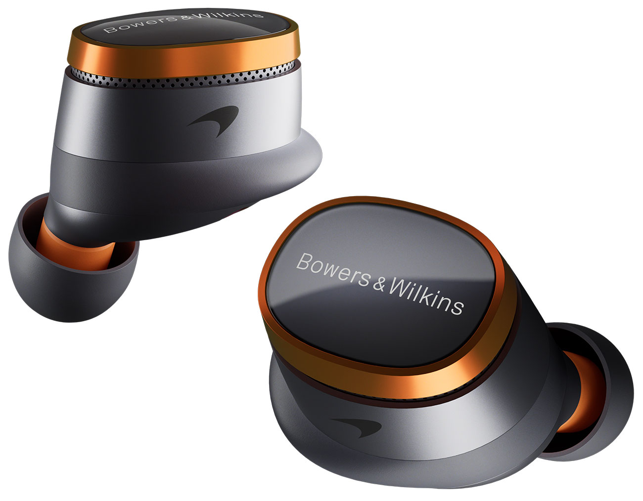 Bowers & Wilkins Pi8 McLaren Edition In-Ear True Wireless Earbuds in Galvanic Grey and Papaya