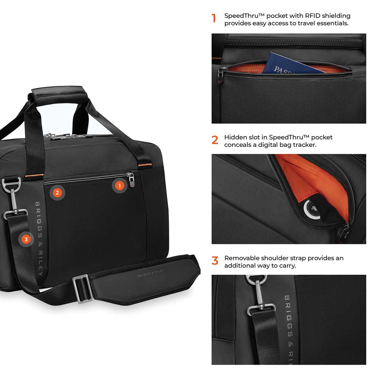 Briggs & Riley Underseat Cabin Bag in Black - ZX220-4 | Abt