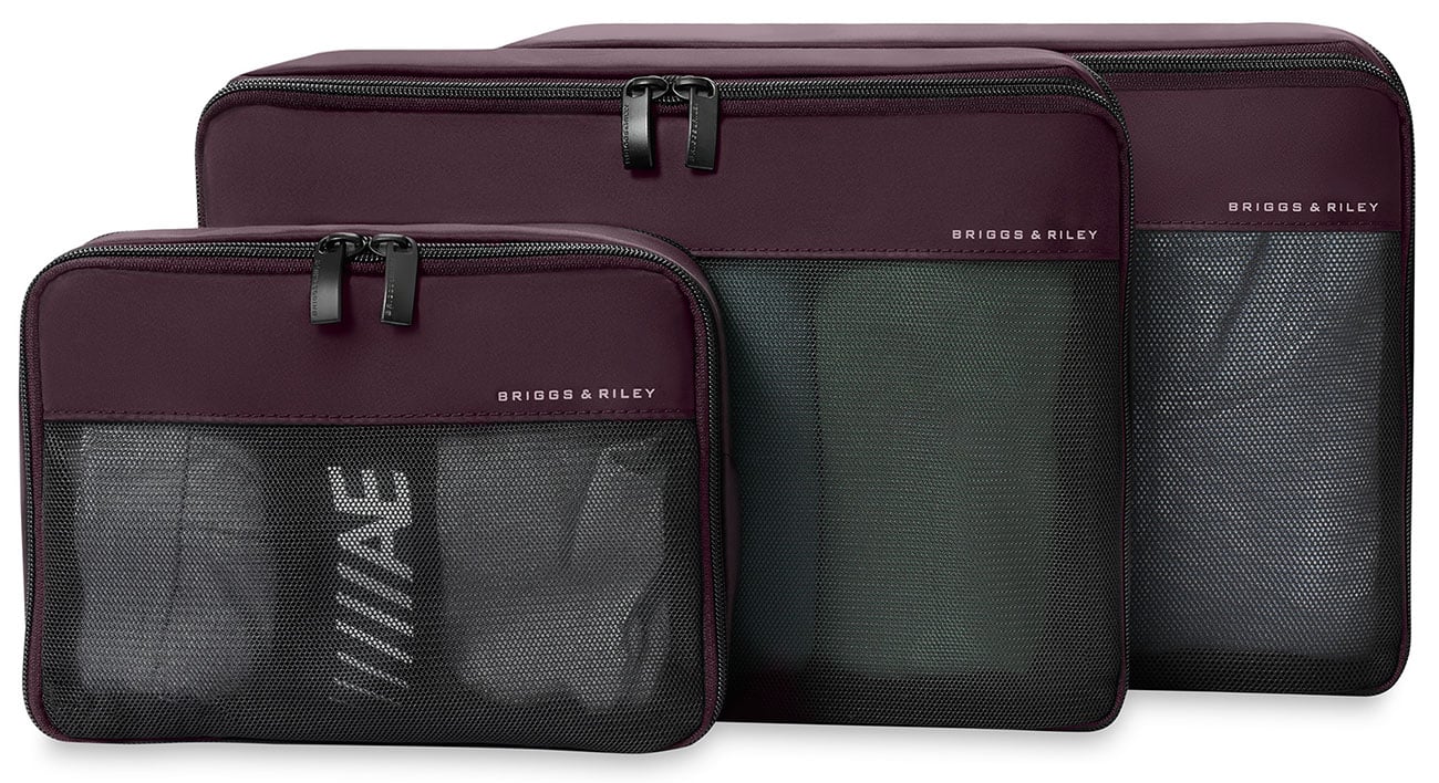 Briggs & Riley Travel Essentials Carry On Compression Packing Cube Set in Plum