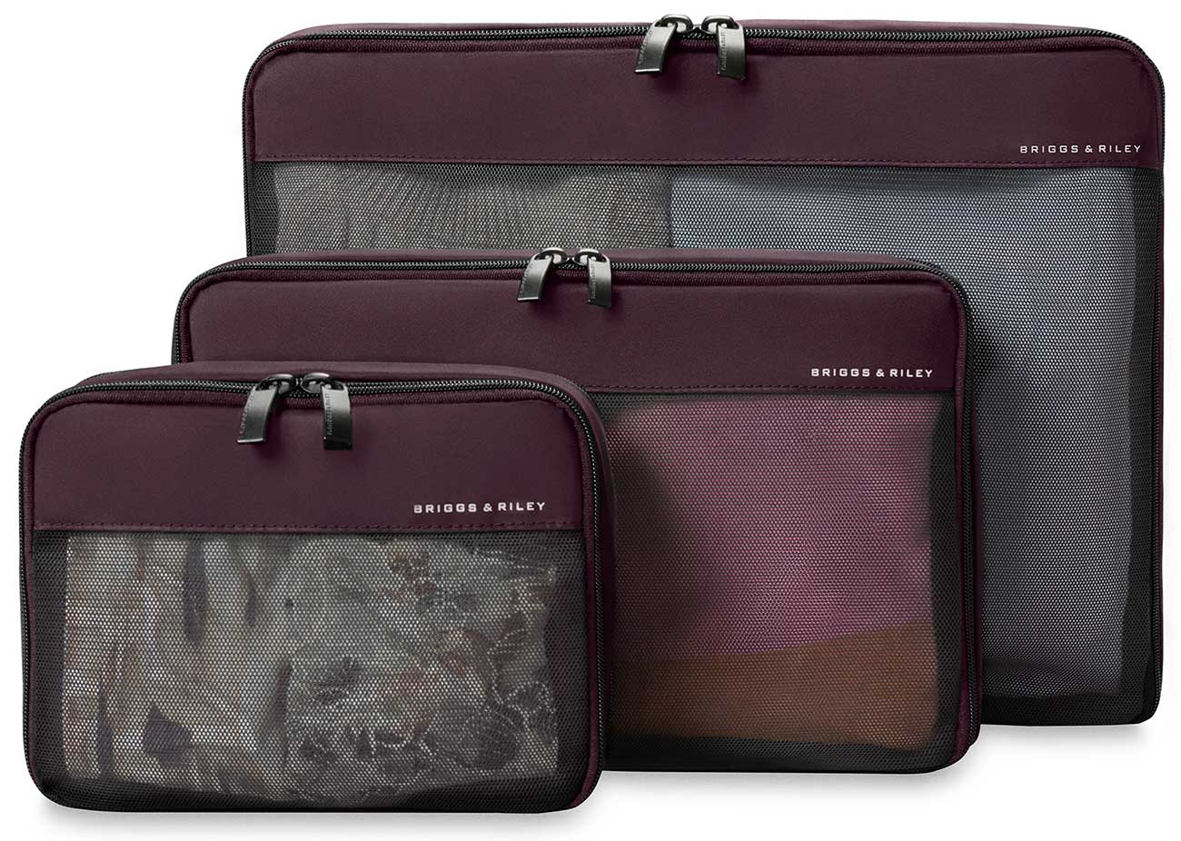 Briggs & Riley Travel Essentials Check In Compression Packing Cube Set in Plum