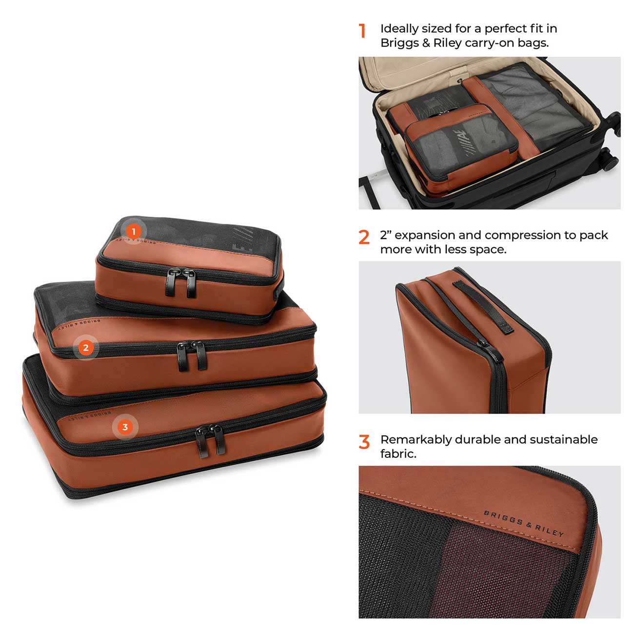 Briggs & Riley Carry On Compression Packing Cube Set in Canyon