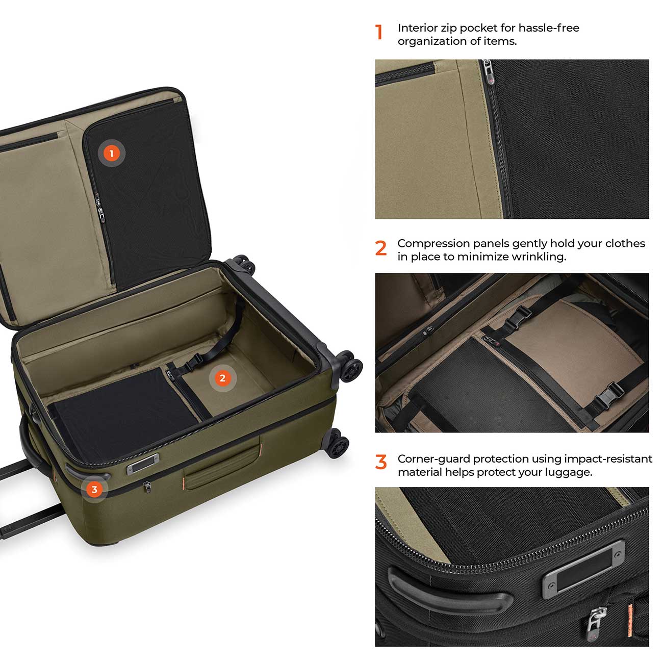 Briggs & Riley ZDX Medium Expandable Spinner in Hunter - ZXU226SPX-23