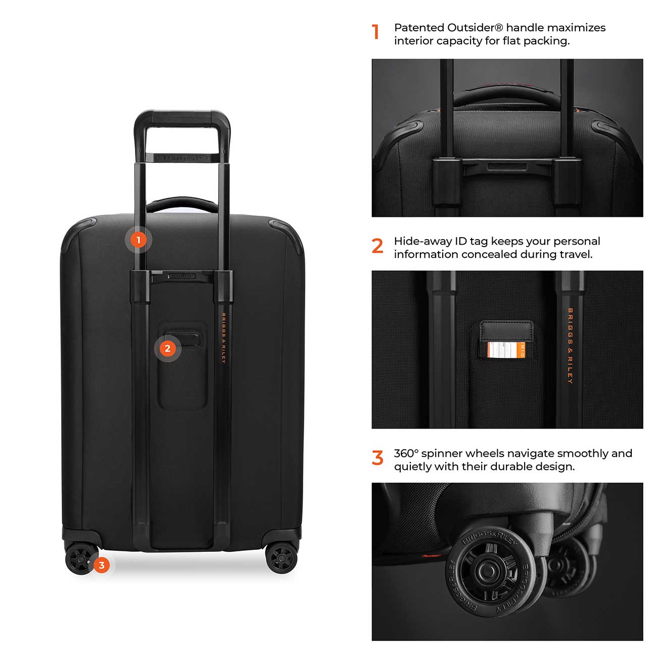 Briggs & Riley ZDX Medium Expandable Spinner in Black