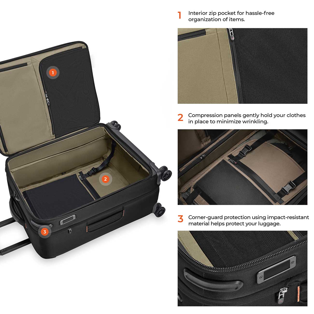 Briggs & Riley ZDX Medium Expandable Spinner in Black