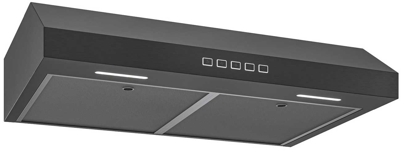 Broan GLA2 Series Under-Cabinet Range Hood 36-Inch Wide in Black Stainless Steel