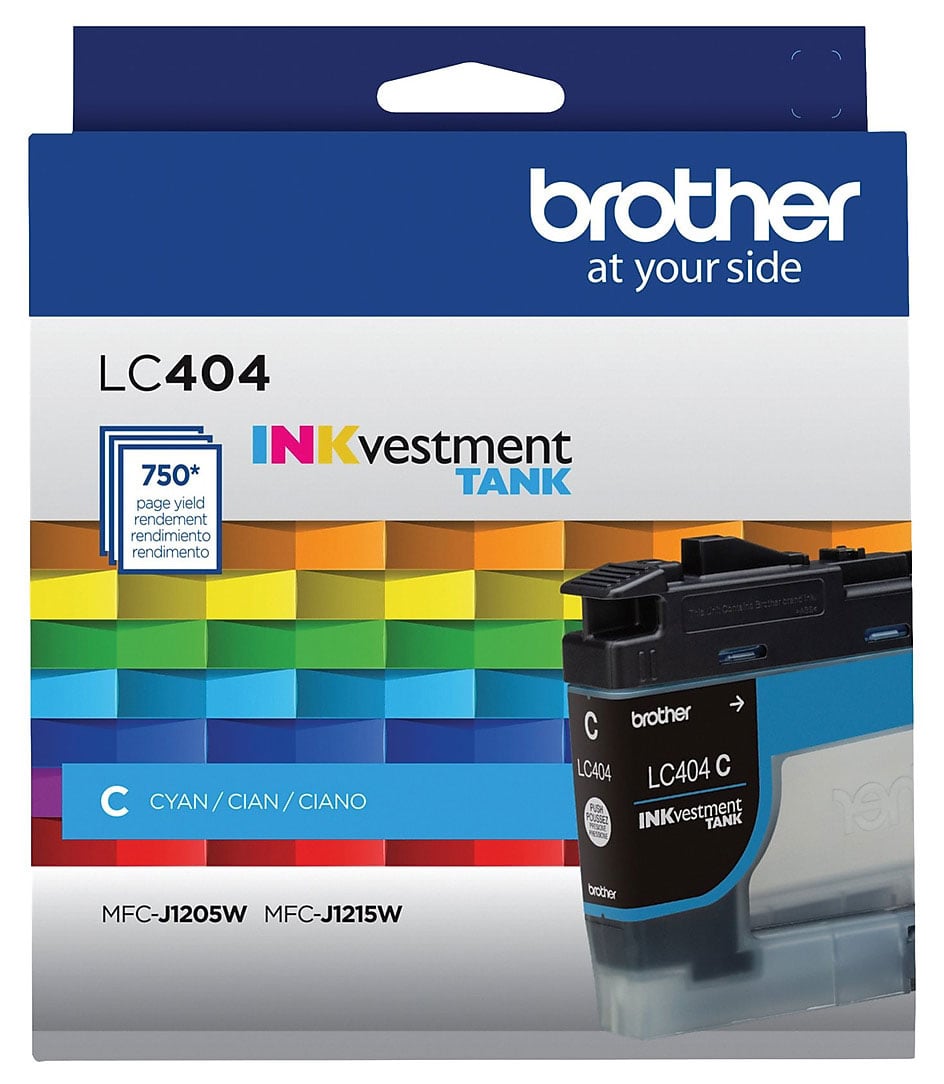 Brother INKvestment Tank LC404 Cyan Standard Yield Ink Cartridge, Prints Up to 750 Pages (LC404CS)
